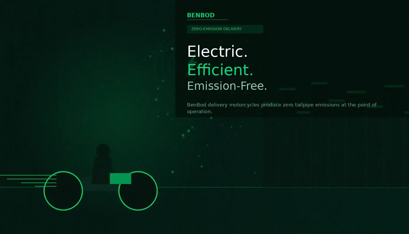 BenBod delivery driver with electric motorcycle - Zero emissions fuel delivery in action